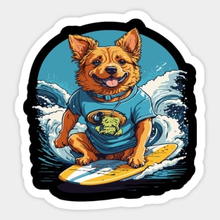 Surfer Dog Sticker